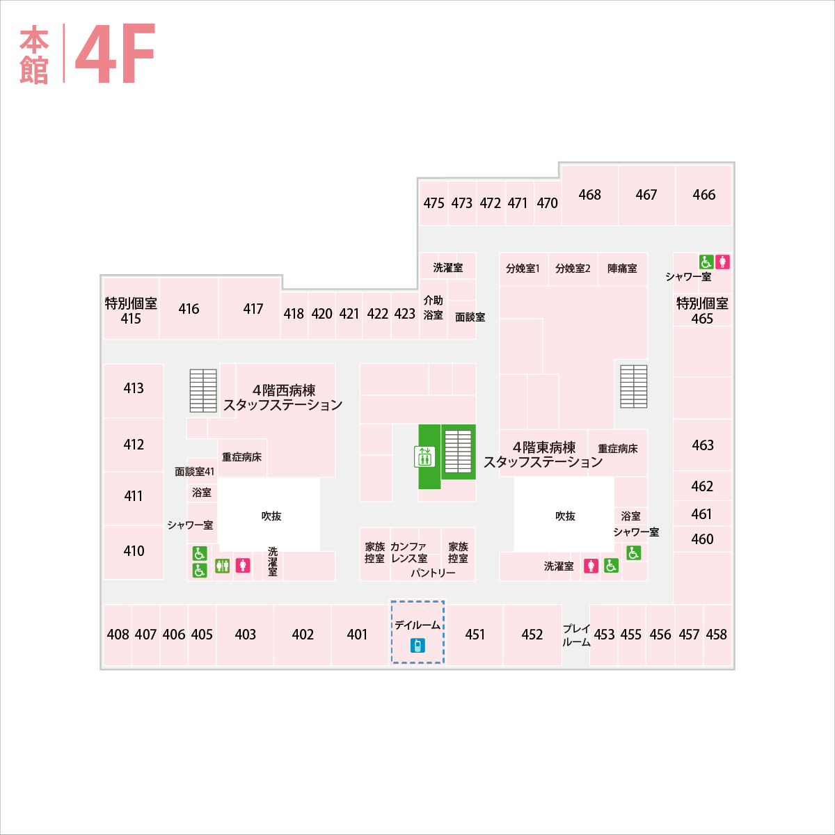 本館 4Fのフロアマップ