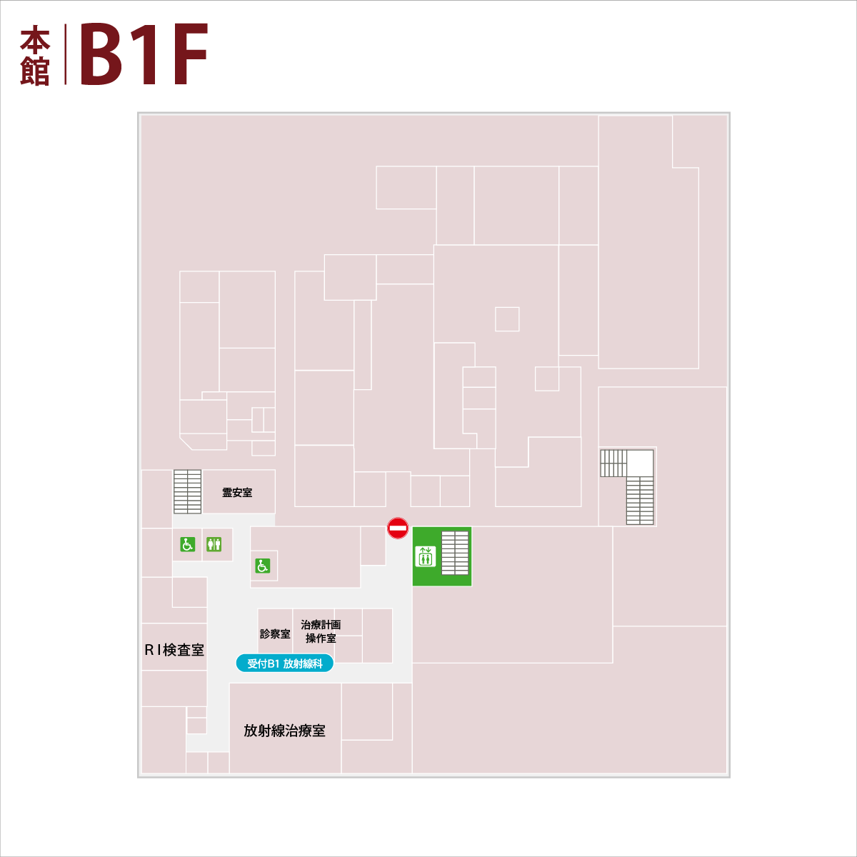 本館 B1Fのフロアマップ