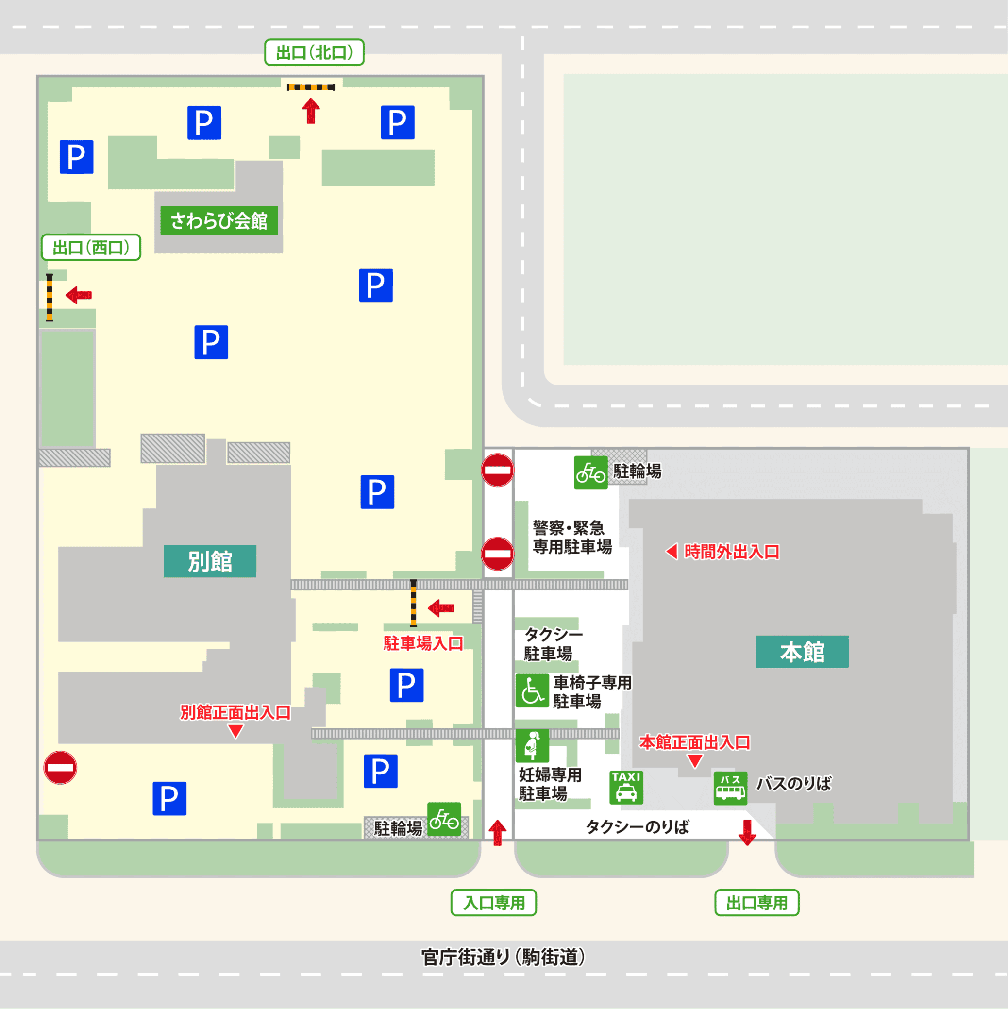 十和田市立中央病院 駐車場案内図